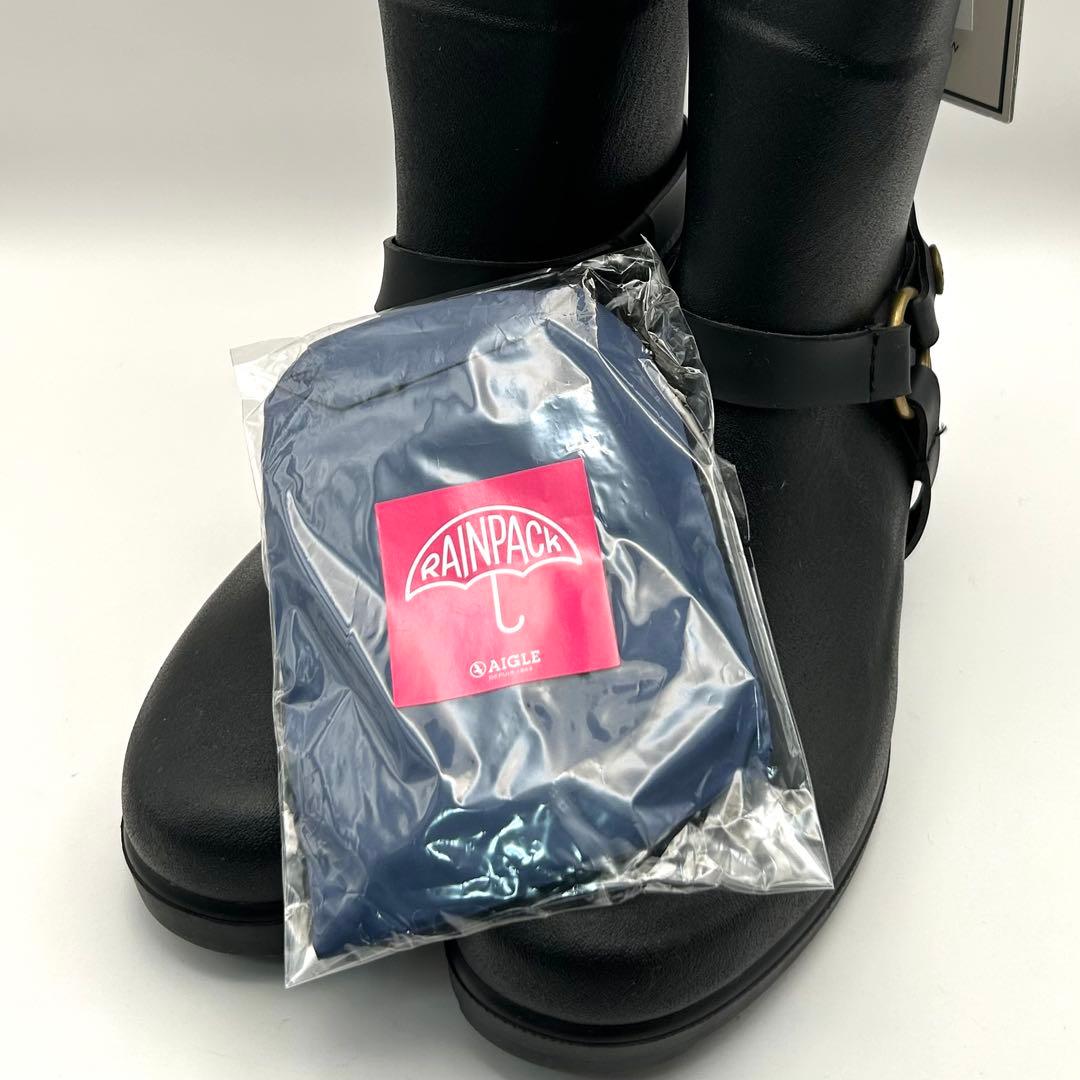新品✨ AIGLE 【24.5㎝】 ミスジュリー ラバーブーツ ブラック