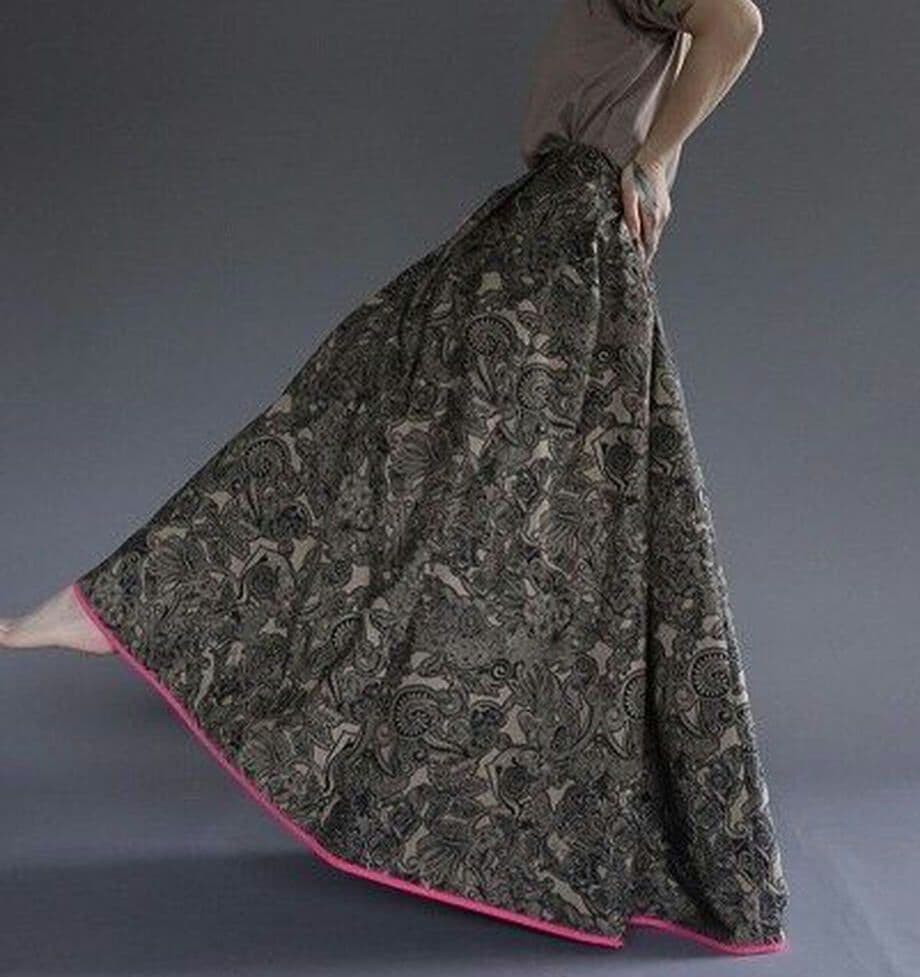スカート THOMAS MAGPIE zentangle print long skirt