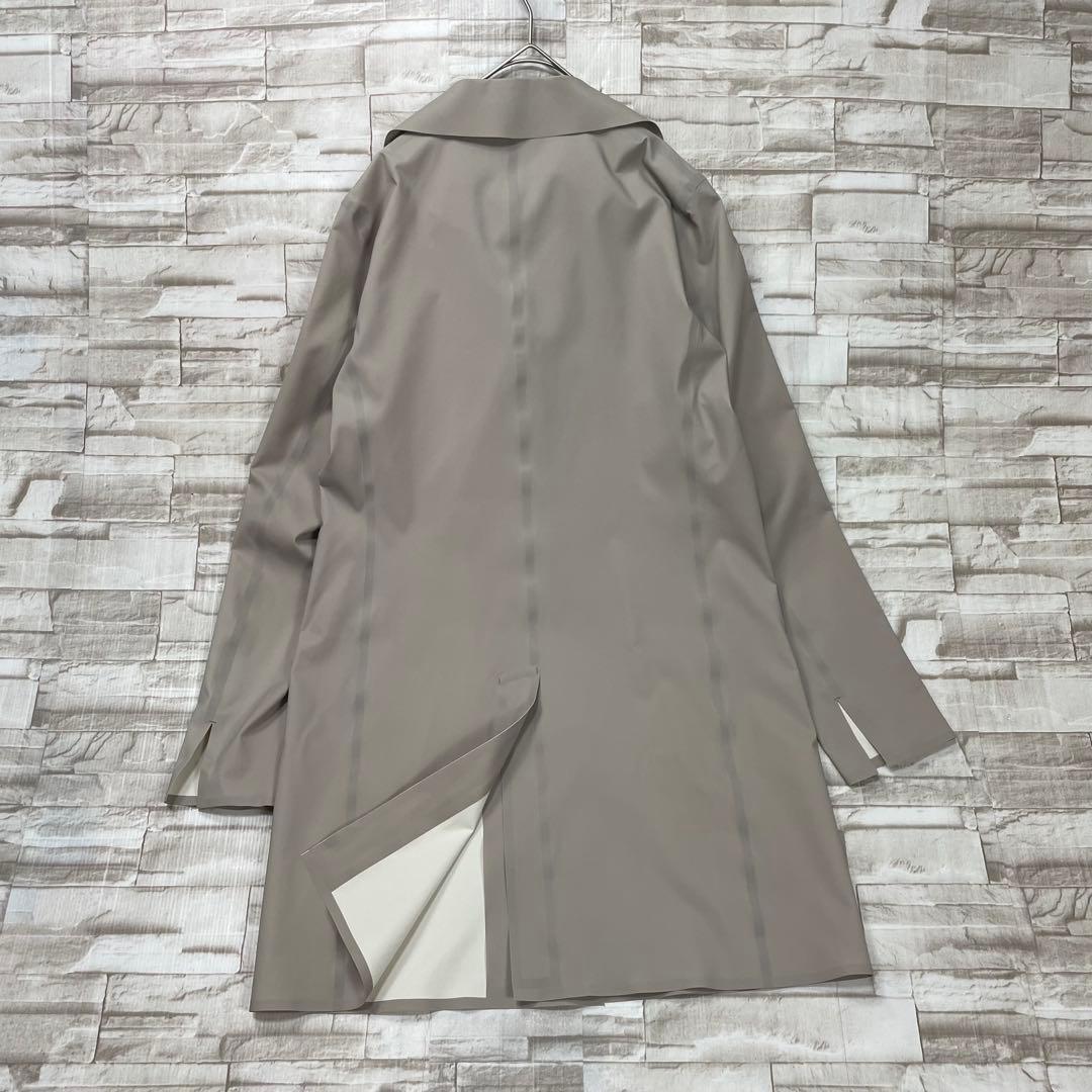 【良品】ヘルノ★ステンカラーコート　ボンディング　ナイロン　グレージュ系　42
