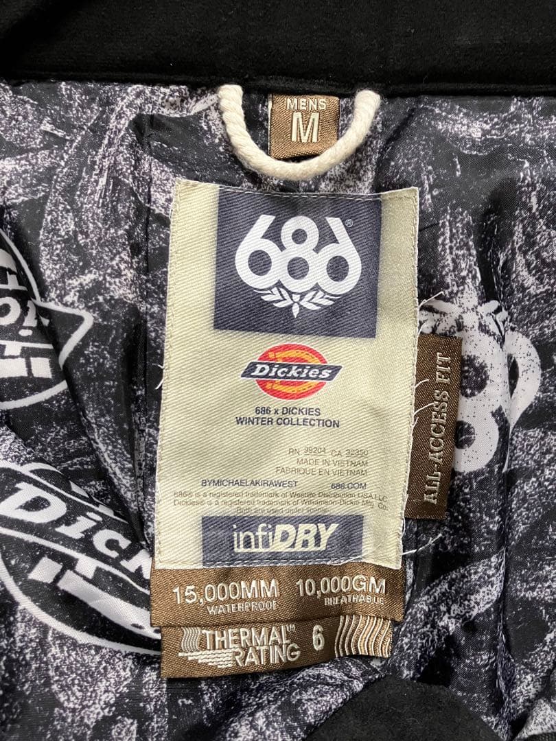 686 Dickies スノーボードパンツ　ブラック