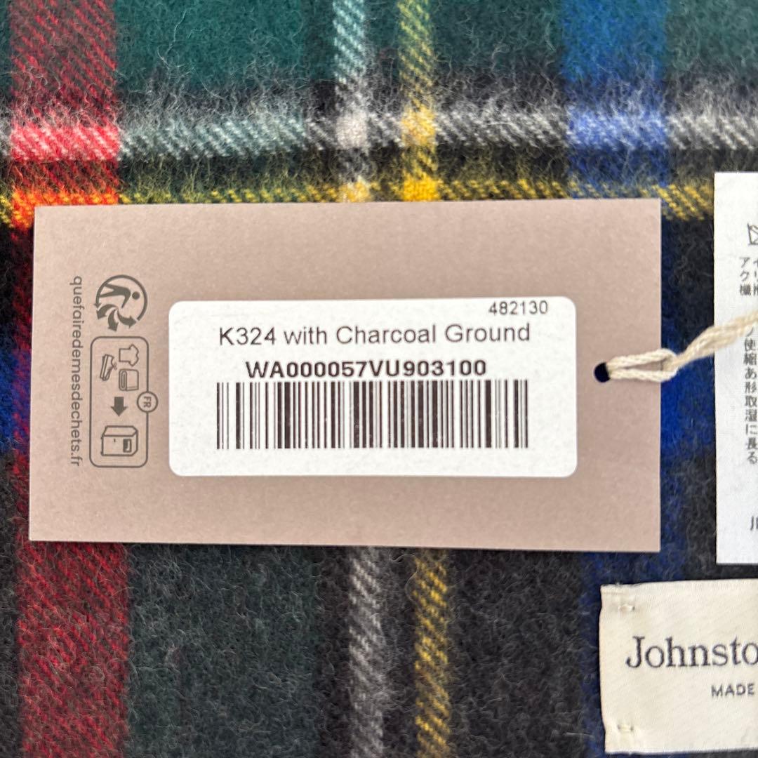 JOHNSTONS 中判チェックストール.マフラー.カシミヤ