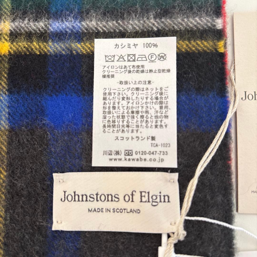 JOHNSTONS 中判チェックストール.マフラー.カシミヤ