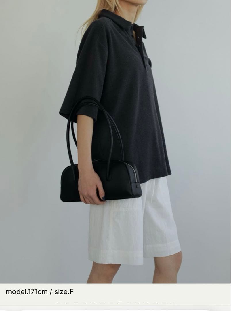 anuke アンヌーク Pile Polo Tops チャコールグレー パイル