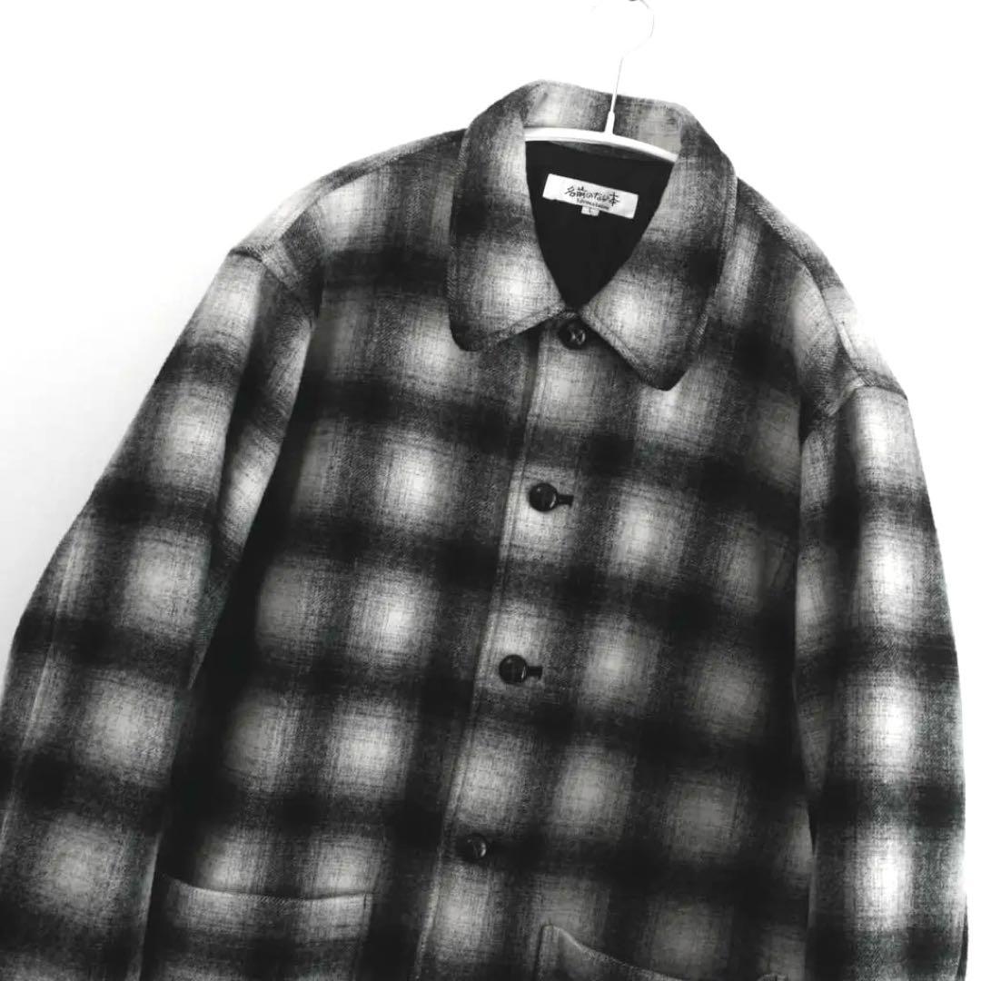 90s vintage オンブレチェック ウール ジャケット カバーオール