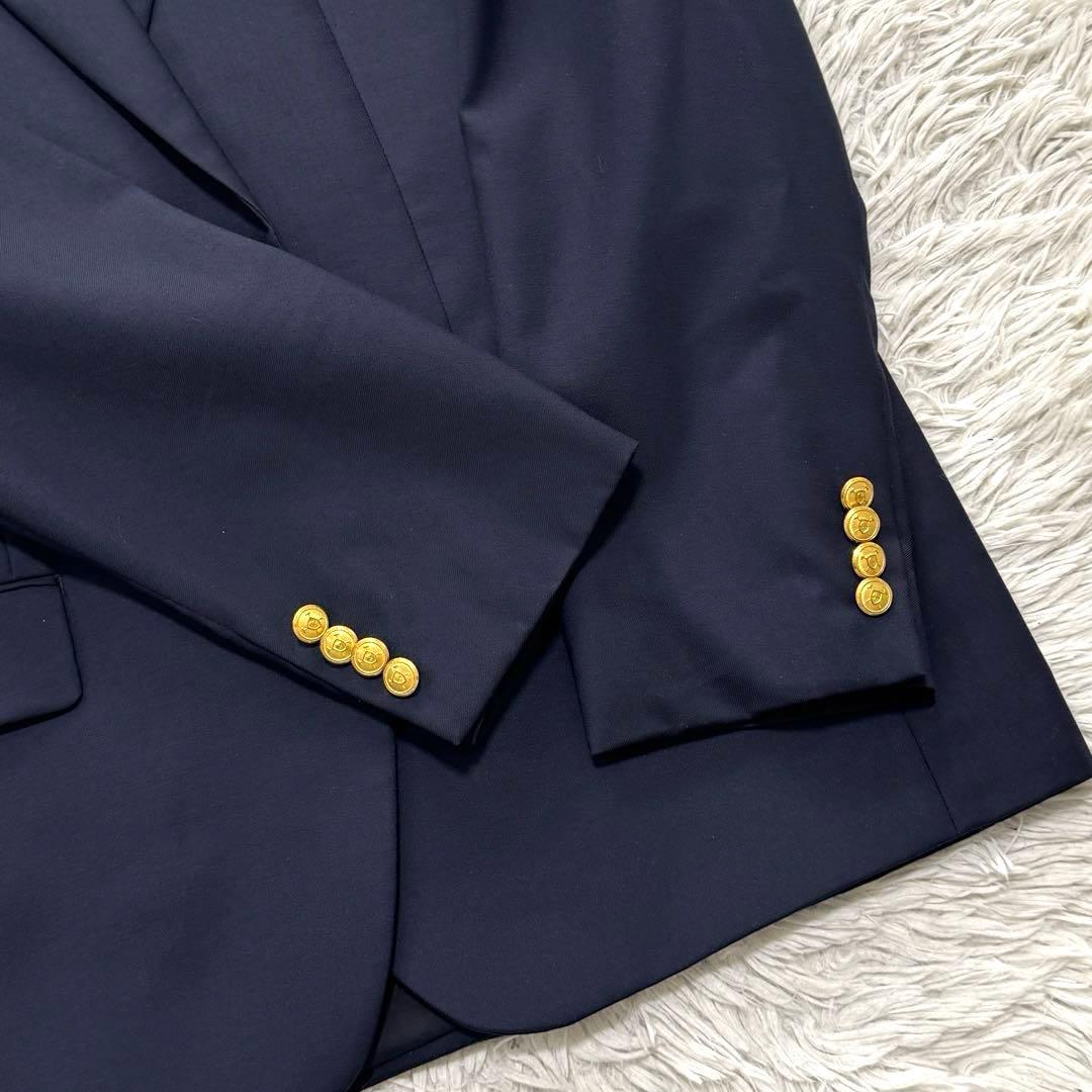 希少2XL ラルフローレン ヘルメットボタン 紺ブレ ブレザー 金ボタン 濃紺