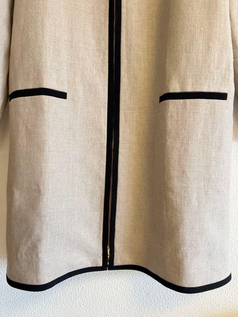 ✼美品✼ イエナ リネン パイピング シンプル ノーカラーコート 春コート
