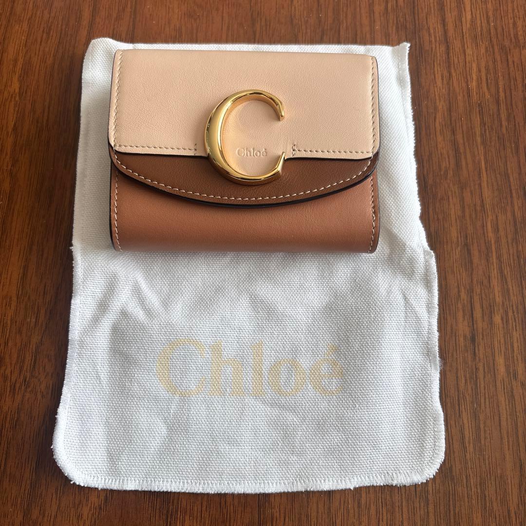 Chloé 三つ折り財布 ベージュ/ブラウン