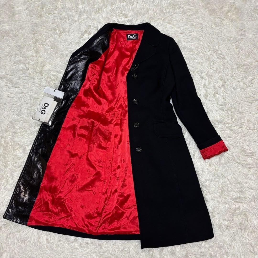 【ドルチェ＆ガッバーナ】2way ロングコート　S　黒　レディース