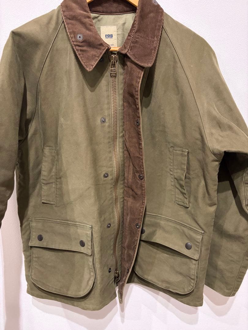 FOB FACTORY モールスキン / カバーオール　Lサイズ　オリーブ