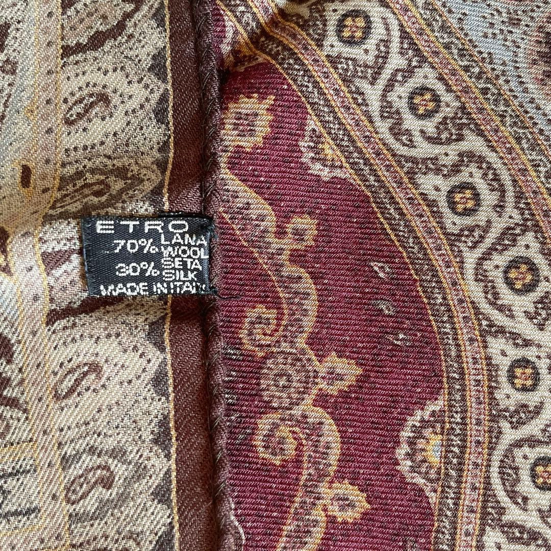 ☆極美品☆ETRO エトロ　ストール マフラー　シルク混　ペイズリー　イタリア製