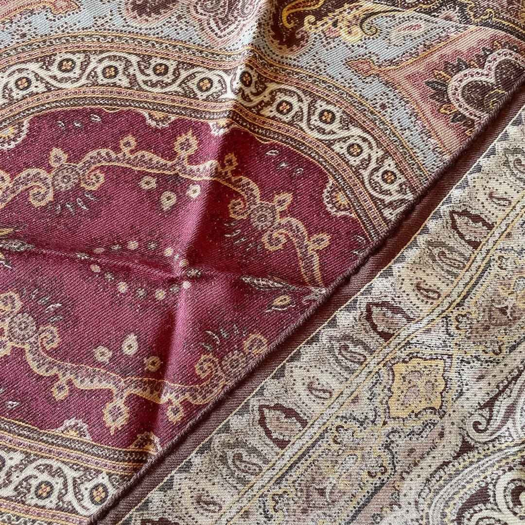 ☆極美品☆ETRO エトロ　ストール マフラー　シルク混　ペイズリー　イタリア製