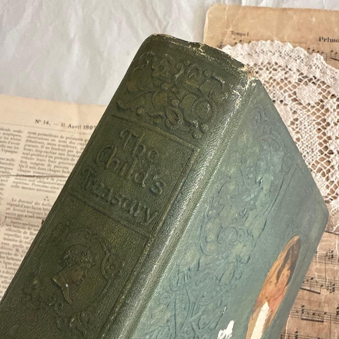 ステキな挿絵アンティーク児童書　洋書　古書　絵本ジャンクジャーナル素材　童話