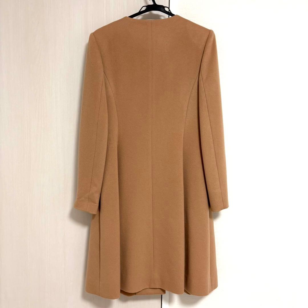 【極美品】FOXEY フォクシー ロングコート カシミヤ100% ノーカラー