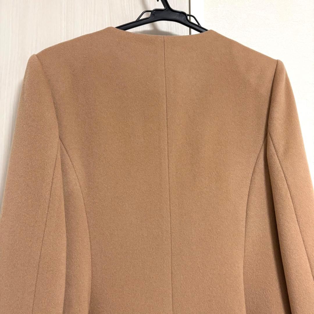 【極美品】FOXEY フォクシー ロングコート カシミヤ100% ノーカラー