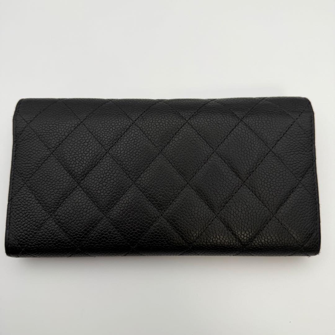 シャネル CHANEL 長財布 マトラッセ キャビアスキン 二つ折り 人気
