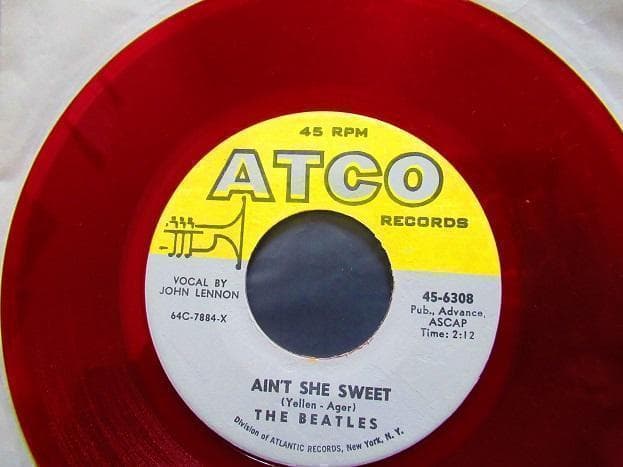 3 【希少赤盤 BEATLES 45/ジョン・レノン表記】ビートルズ/60年代
