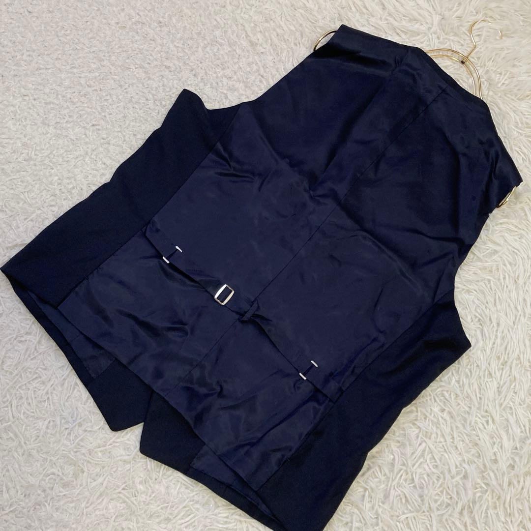 《美品》 TAKEO KIKUCHI ジレ スーツベスト ネイビー LL