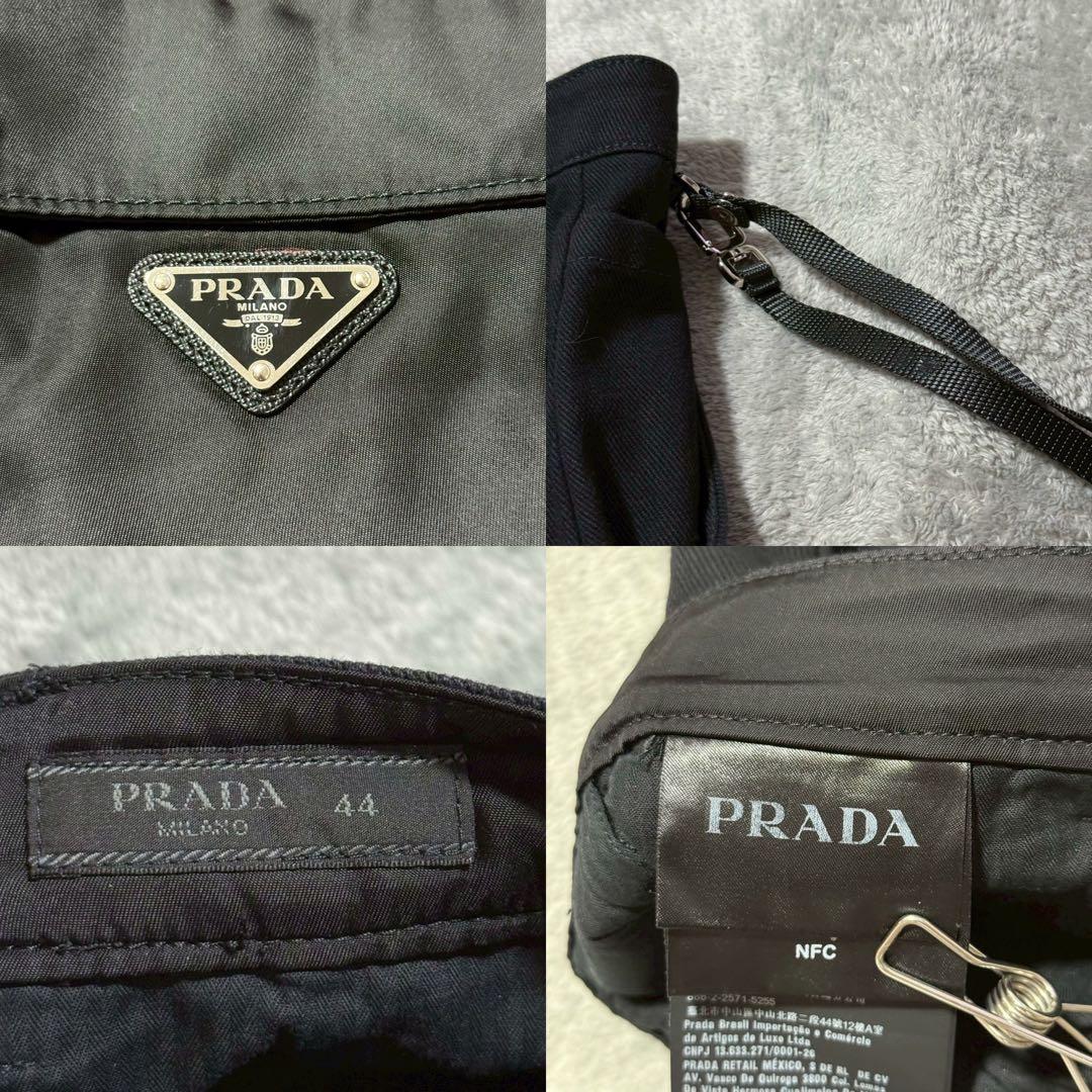 PRADA プラダ Re-Nylon 三角ロゴ コットンパンツ サイズ44 黒