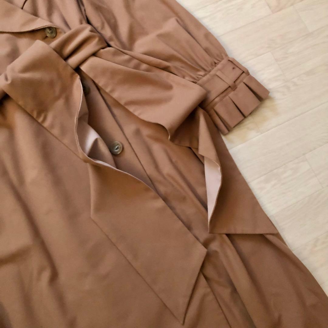 美品　ハーリップトゥ　ベルテッドドレストレンチコート　マキシ丈　リボン紐　M