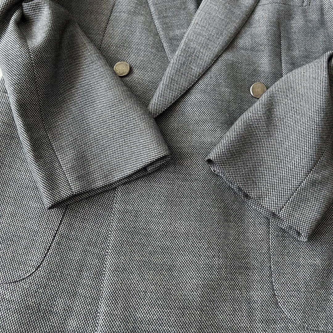 LANVIN ランバン ダブルブレストテーラードジャケット グレー メタルボタン