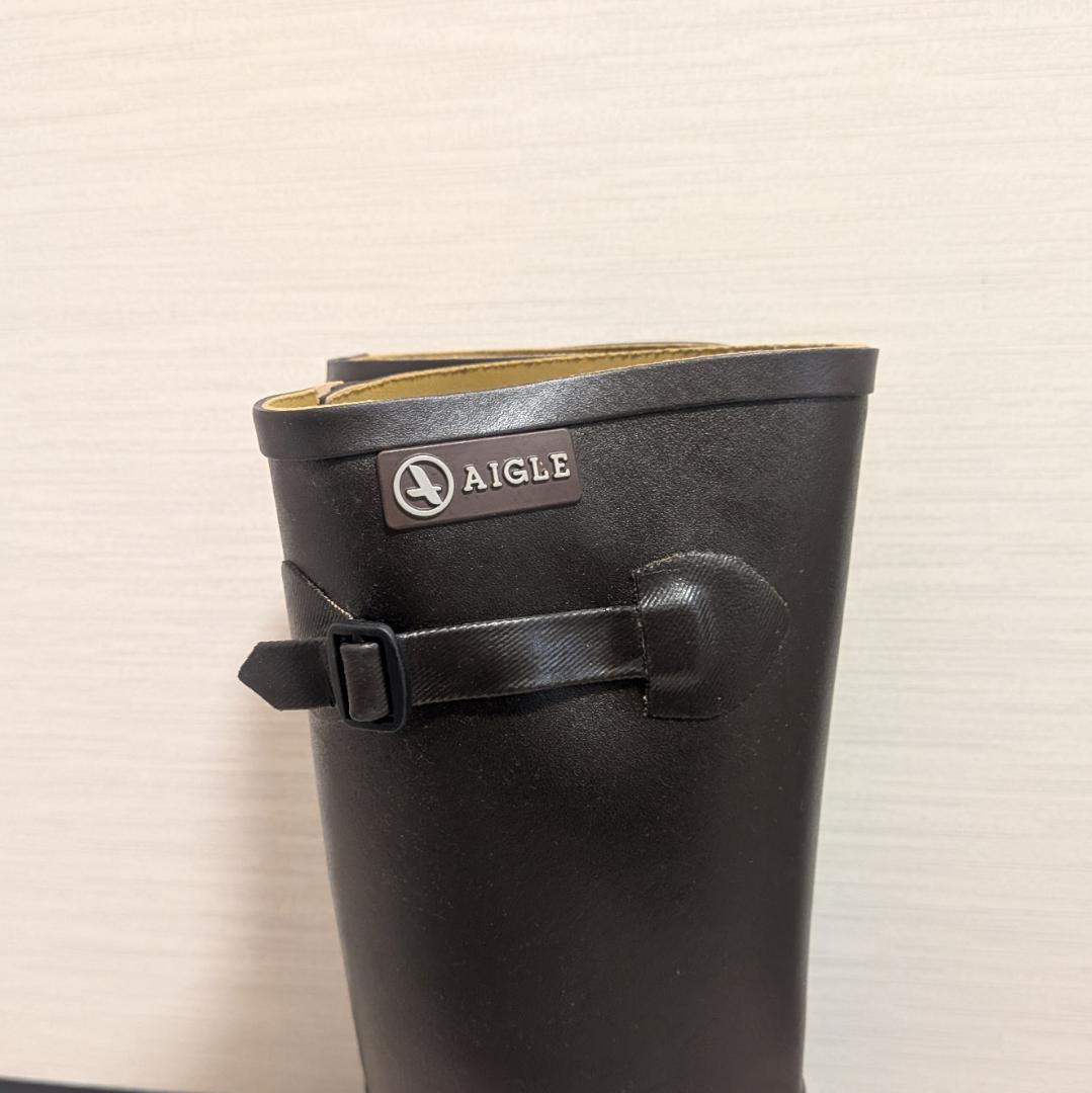 AIGLE エーグル シャンタベル ラバーレインブーツ ロング 38 ブラウン