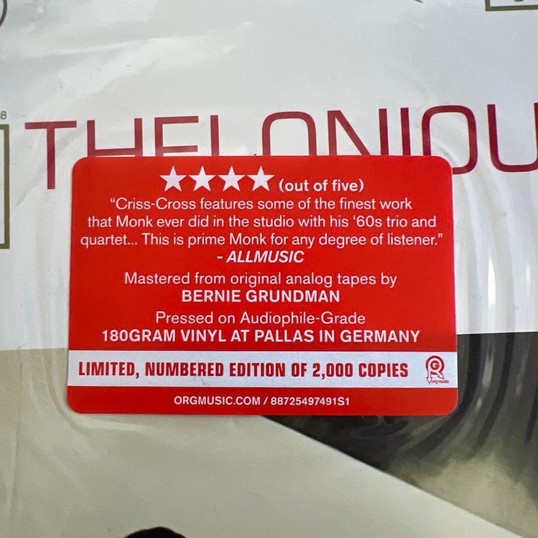 thelonious monk / criss cross180g2000枚限定