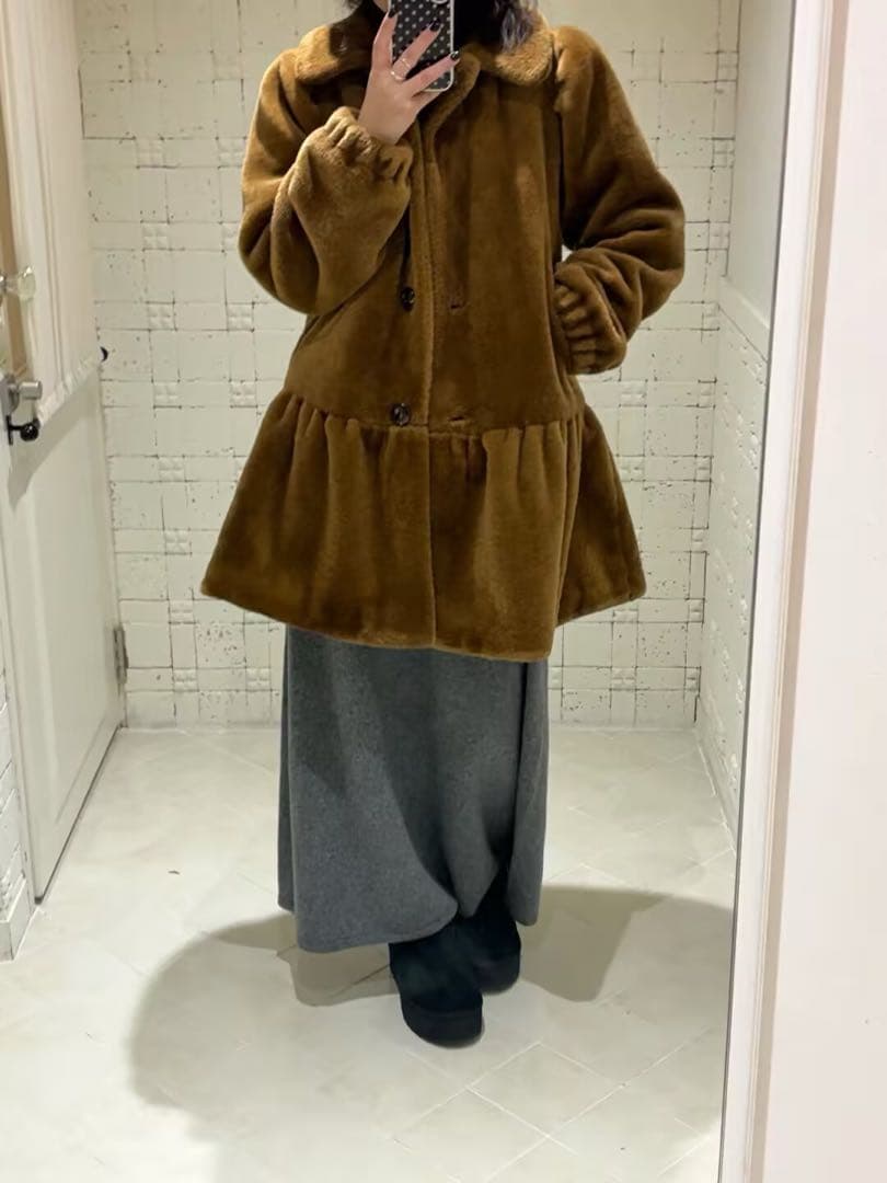 SINOON SN Ruffled Shearling ファーコート