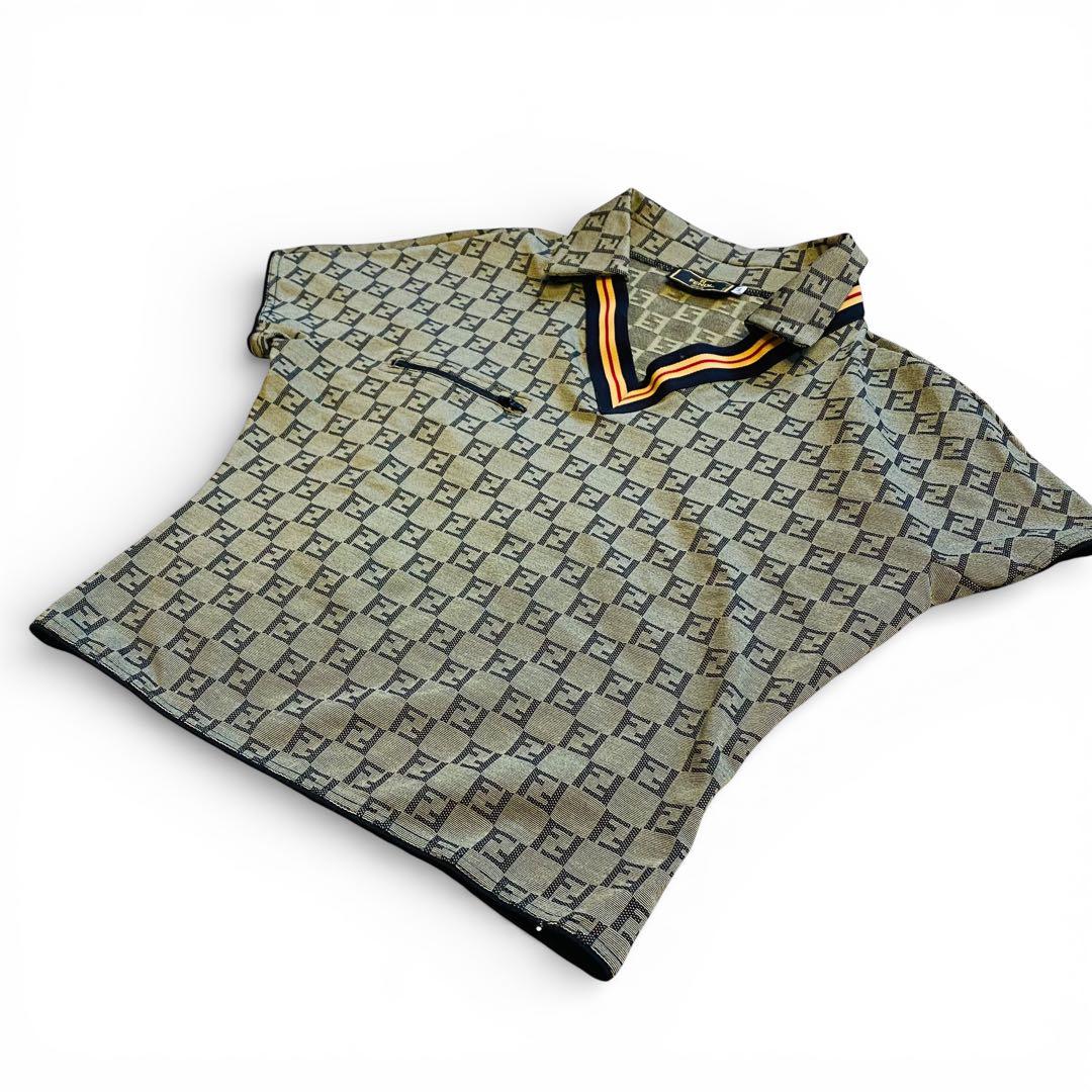 美品＊FENDI FF Zucca ポロシャツ 半袖 Size M イタリア製