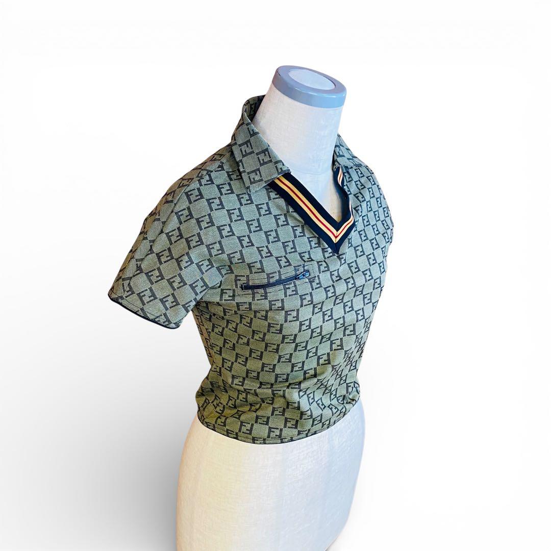 美品＊FENDI FF Zucca ポロシャツ 半袖 Size M イタリア製