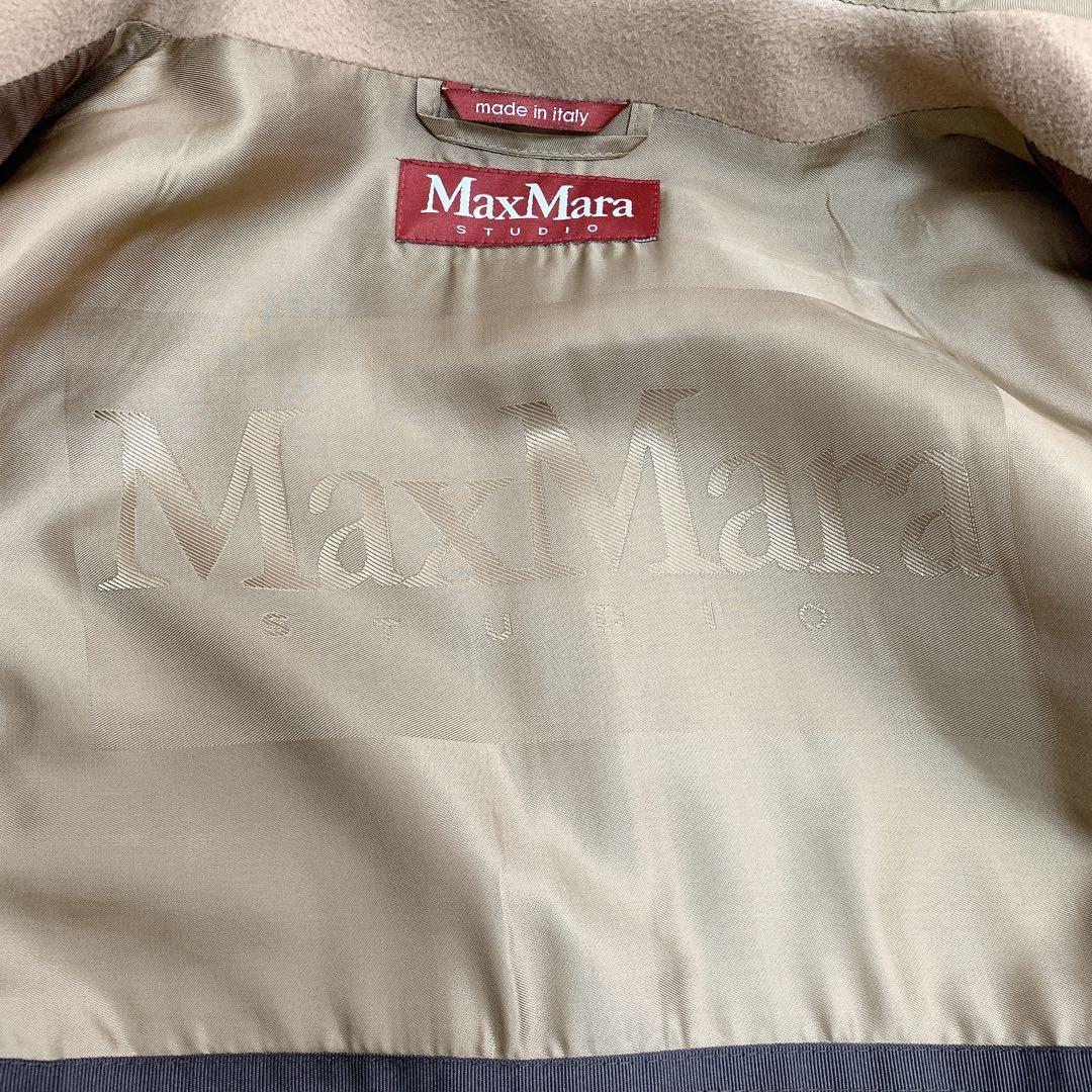 正規品 MAXMARA STUDIO フォックスファーフード付ウールコート 38