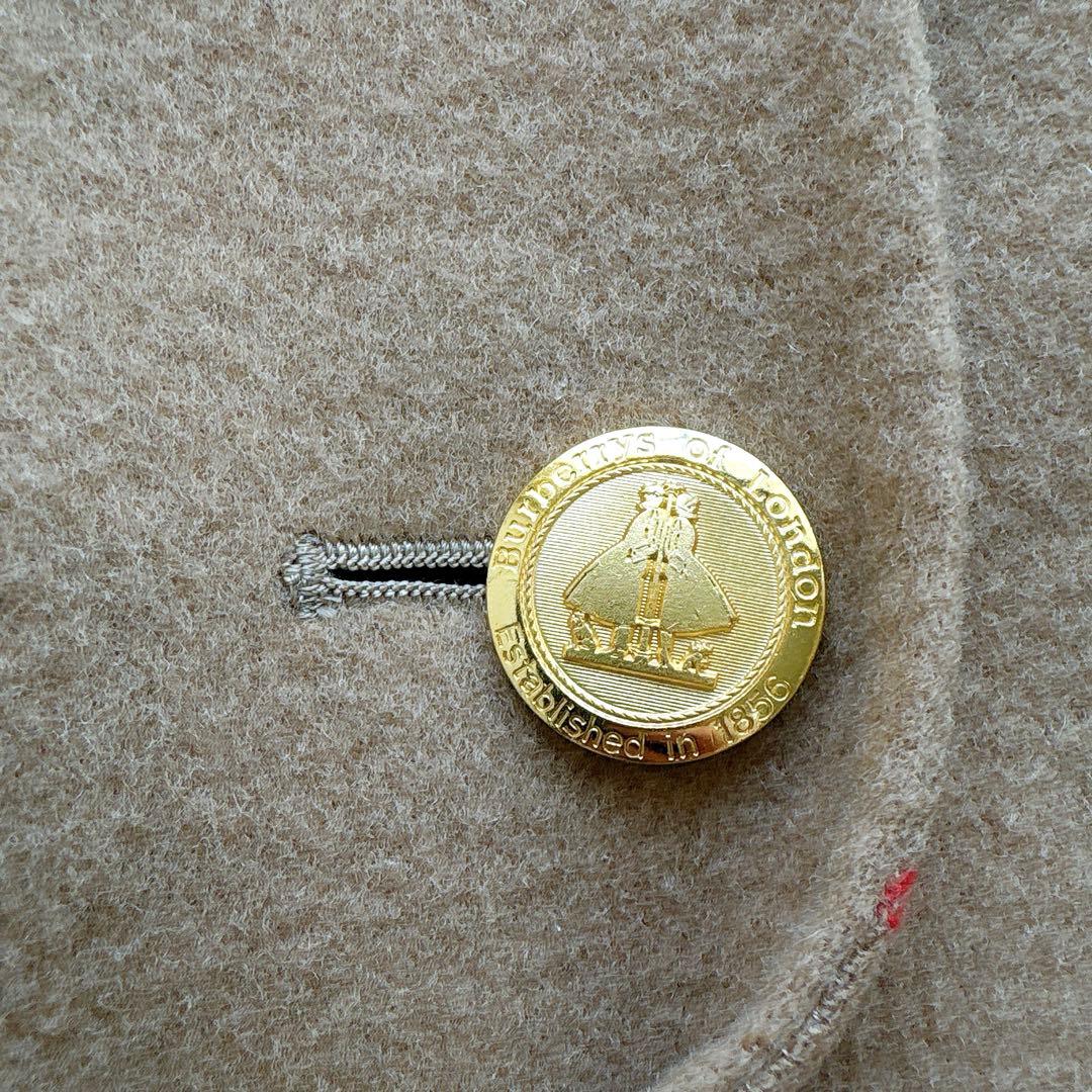 【希少】バーバリー カシミヤ ダブルフェイス ロングコート 金ボタン ベージュ