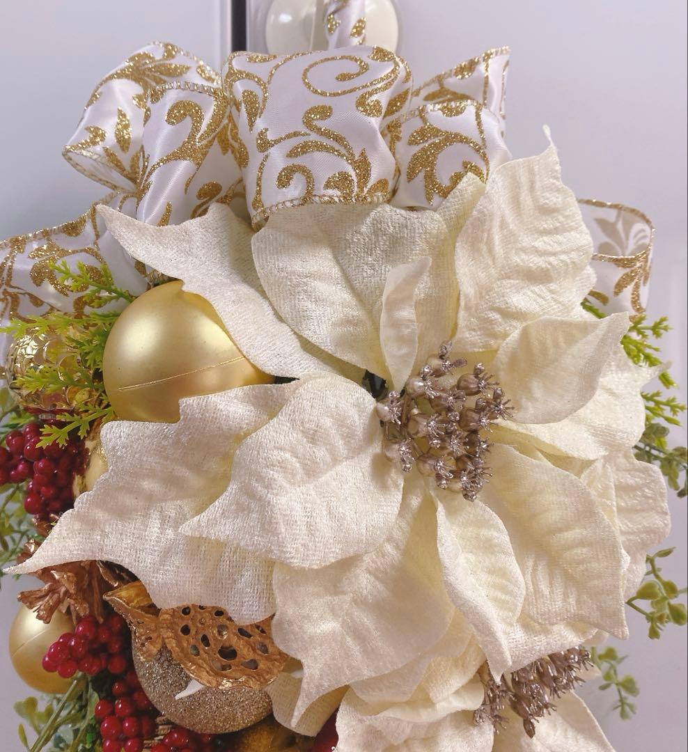 ✴︎豪華クリスマススワッグ✴︎クリスマスリース　フラワーリース　造花