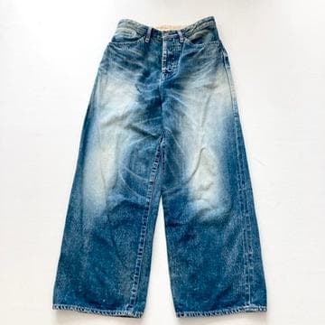 【完売】ミナペルホネン　現行 always デニムパンツ ワイドストレート 34