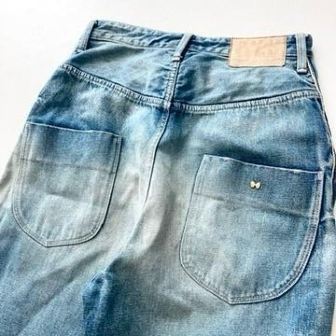 【完売】ミナペルホネン　現行 always デニムパンツ ワイドストレート 34