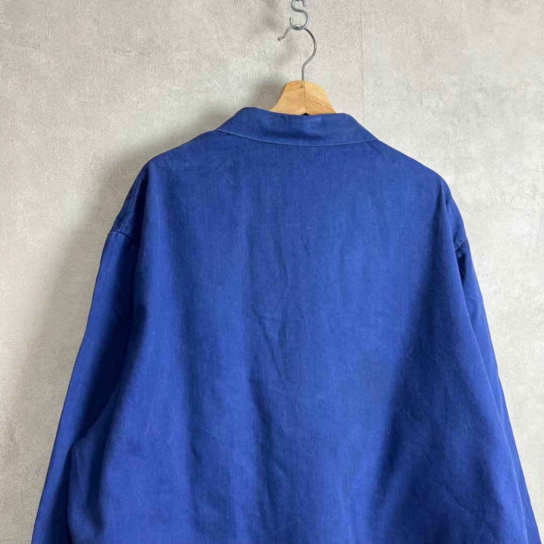 ユーロ古着 ワークジャケット カバーオール コットンツイル 紺色 vintage