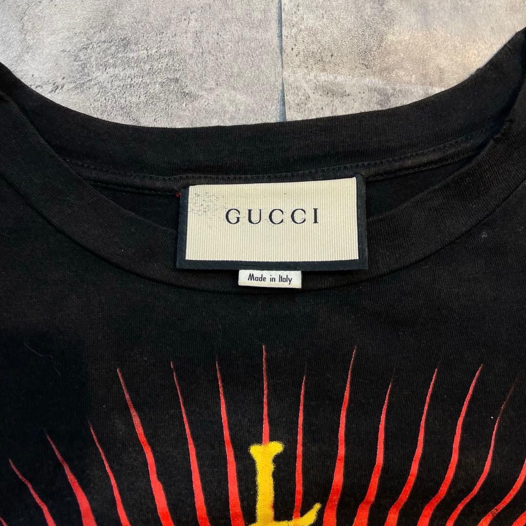 GUCCI グッチ キャット刺繍 Tシャツ ブラック サイズS