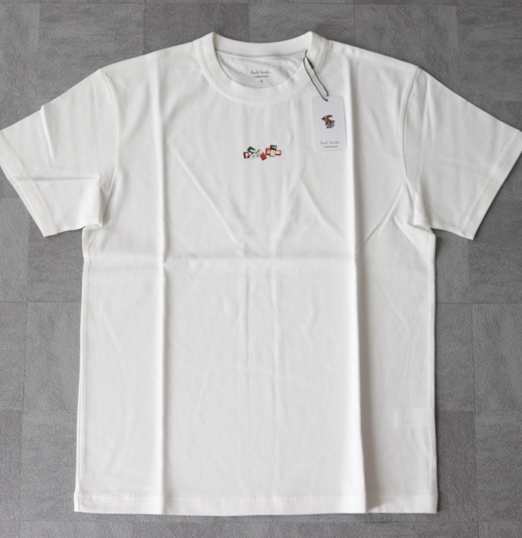 新品【ポールスミス】天竺 クルーネック 胸元ロゴ Tシャツ カットソー 白 LL
