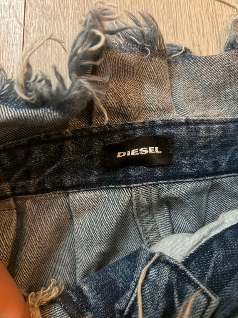 【最終値下げ】diesel フリンジ　ボリュームデニムロングスカート　サイズ26