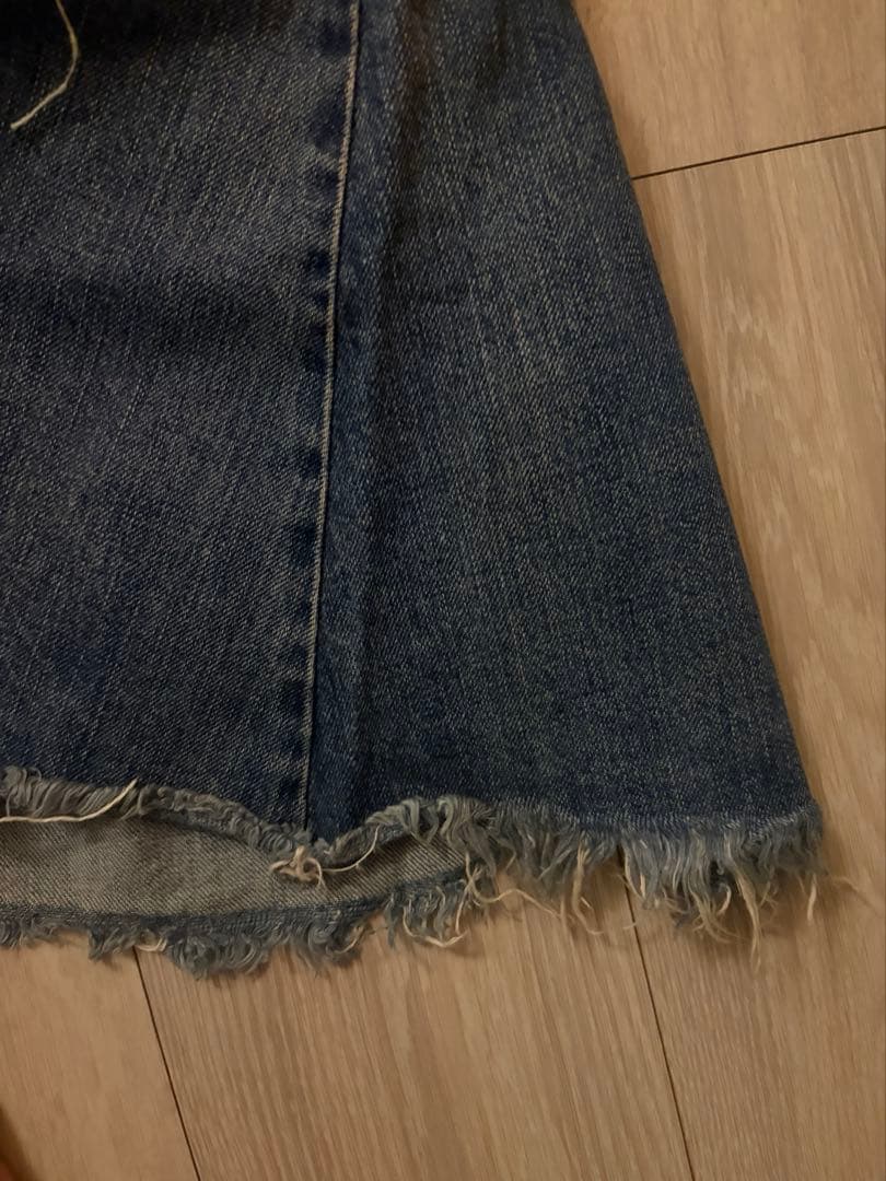 【最終値下げ】diesel フリンジ　ボリュームデニムロングスカート　サイズ26