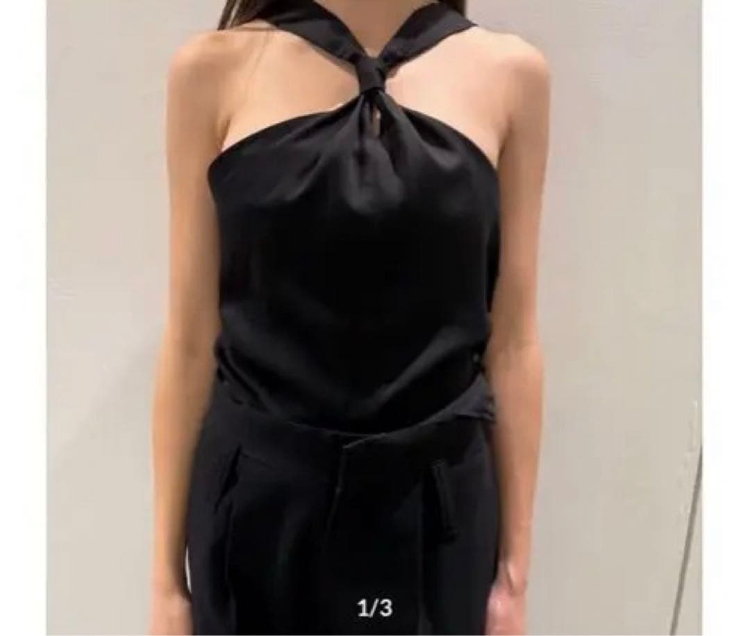 【1度使用】【送料込み】zoe tie tops black & gold