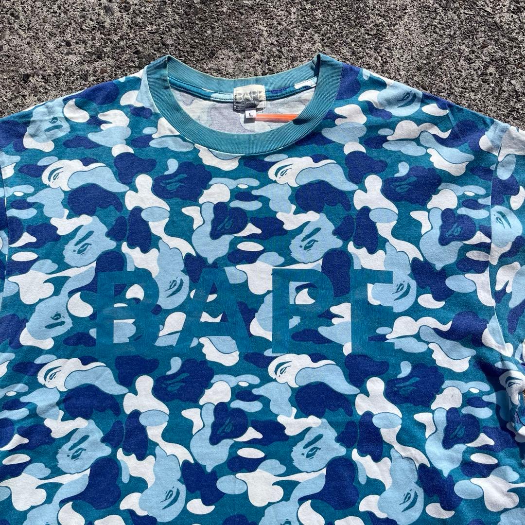 トップス A Bathing Ape Blue Camo Tee L Y2K street