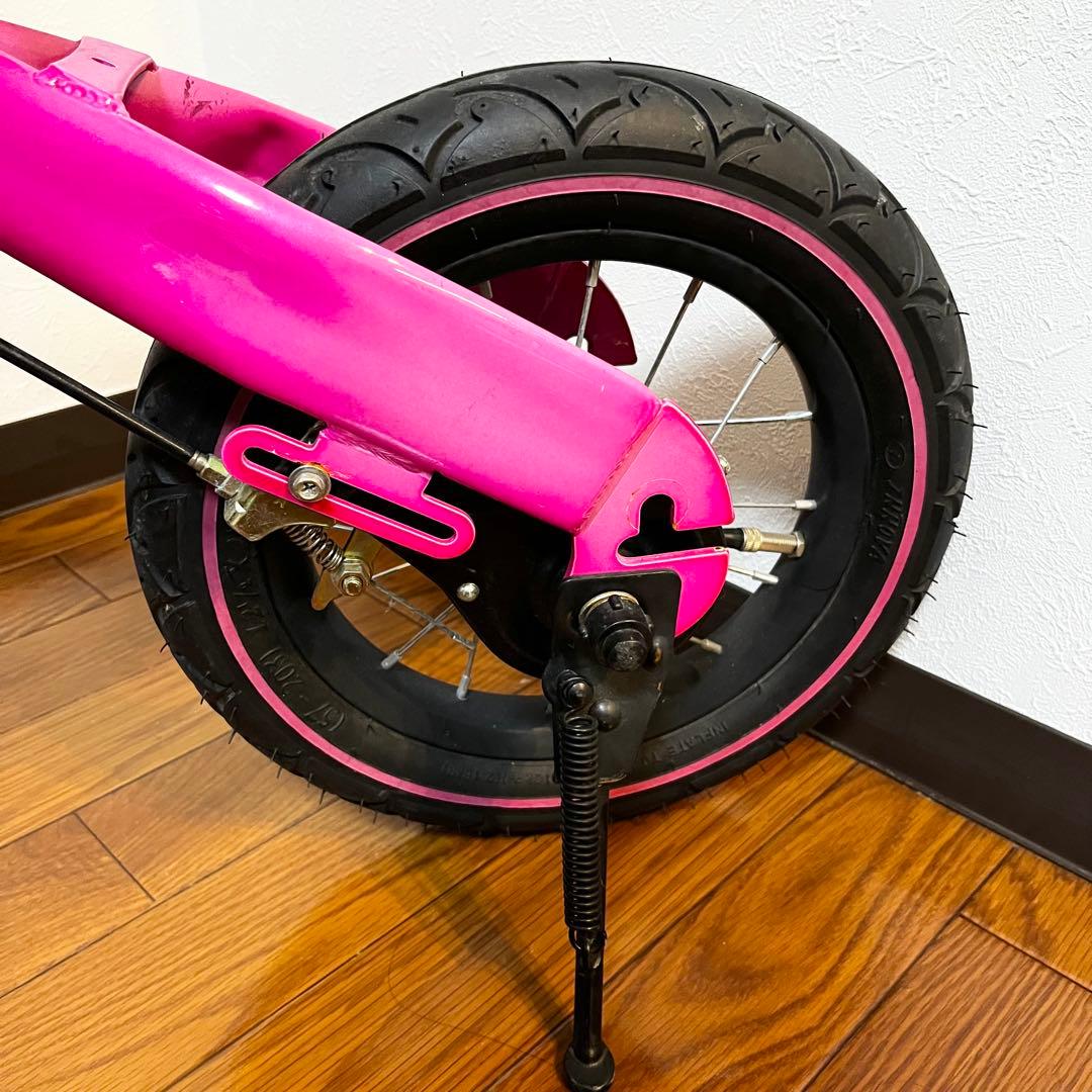 【極美品】へんしんバイク 12インチ ピンク スタンド付