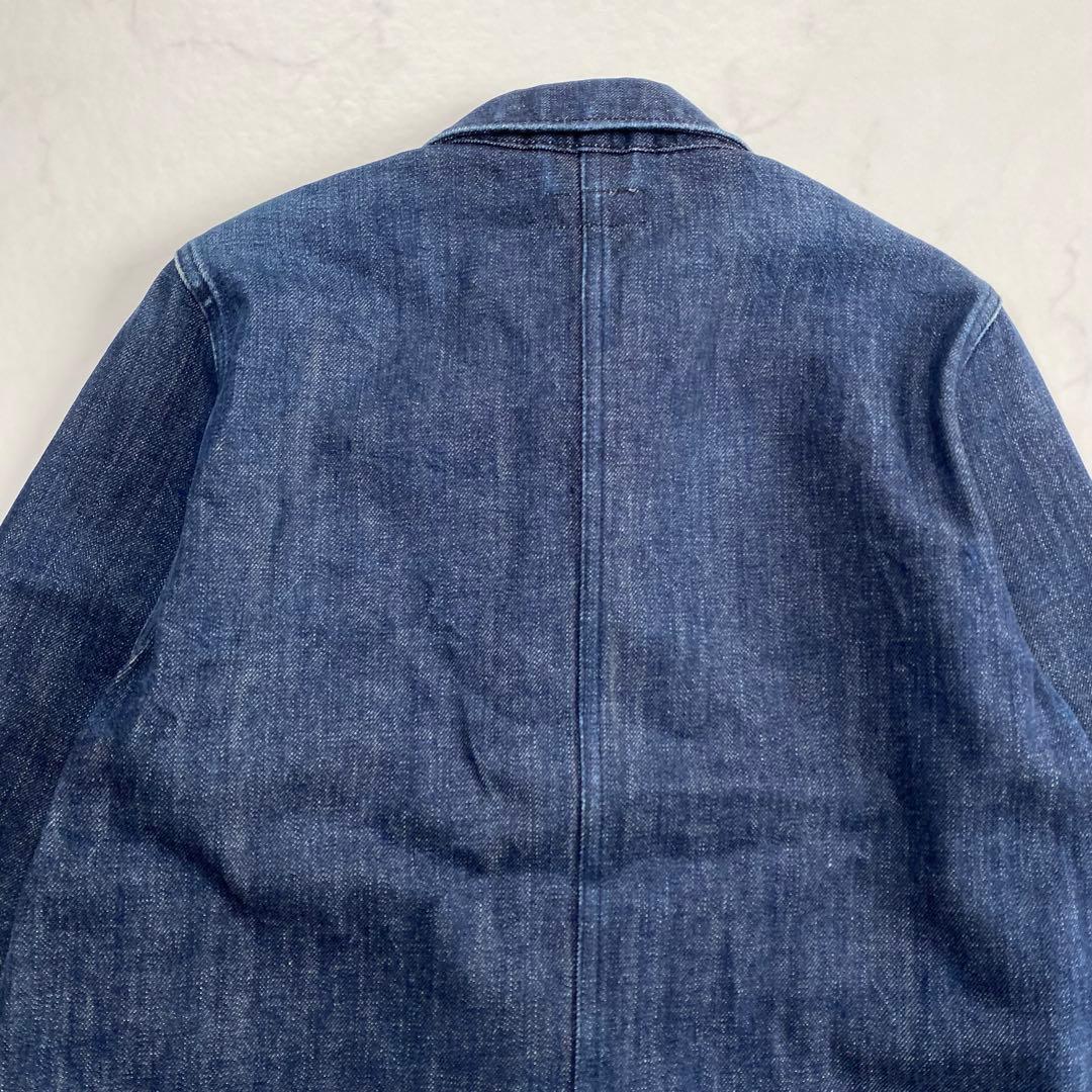 美品★HYKE ハイク デニムコート ワークコート ショップコート インディゴ2