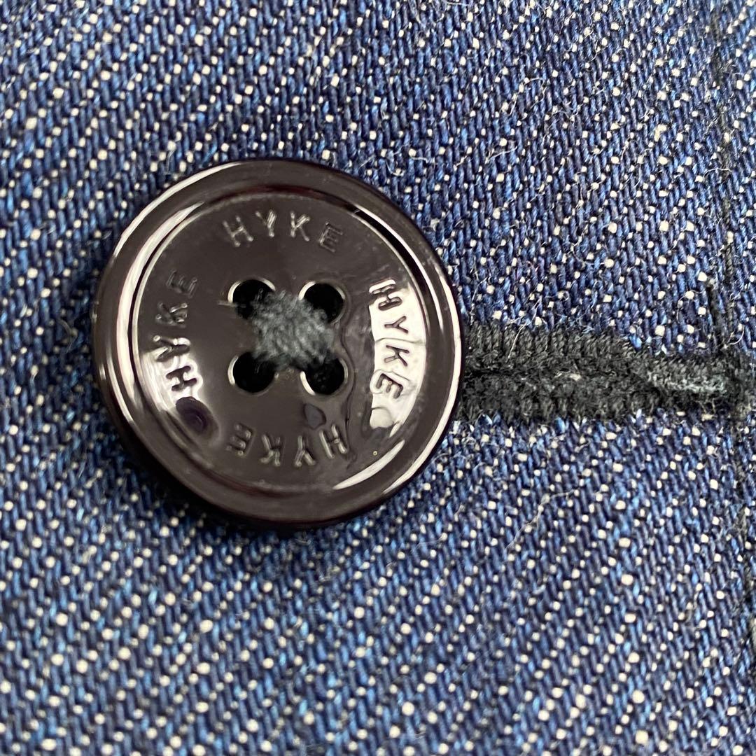 美品★HYKE ハイク デニムコート ワークコート ショップコート インディゴ2