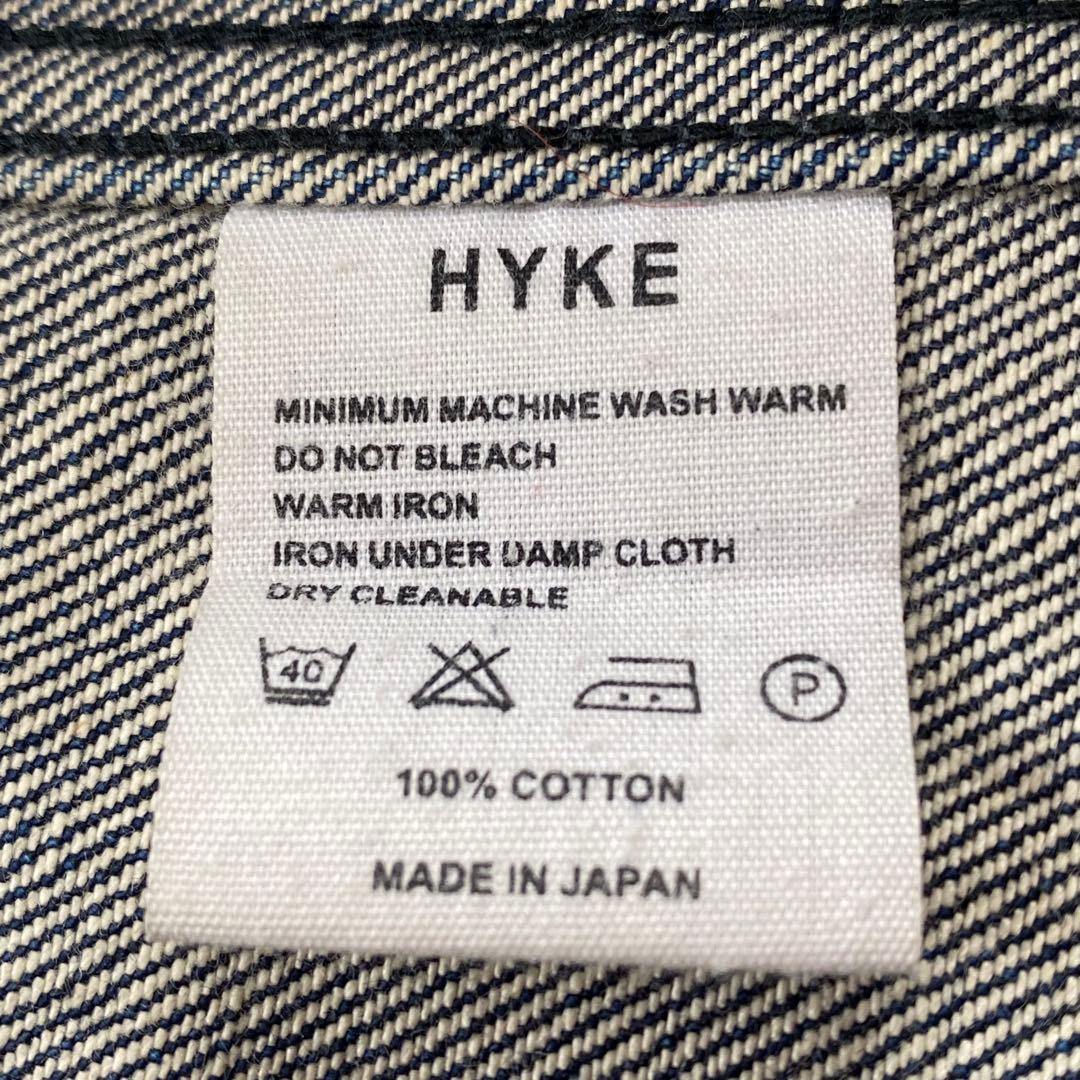 美品★HYKE ハイク デニムコート ワークコート ショップコート インディゴ2