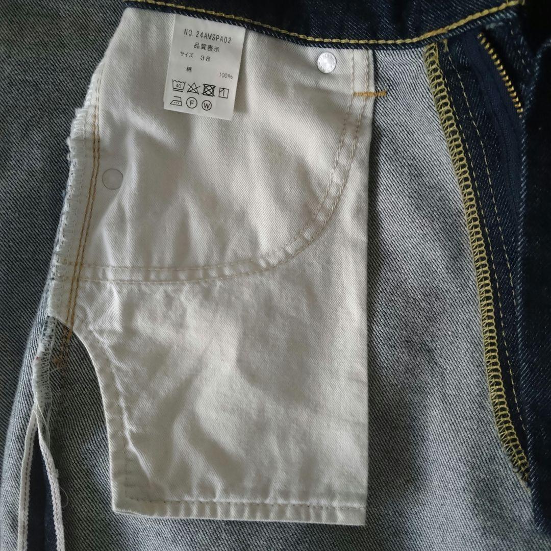 シンゾーン マリリンデニム　38サイズ　 NAVY スーパーゼロ糸使用