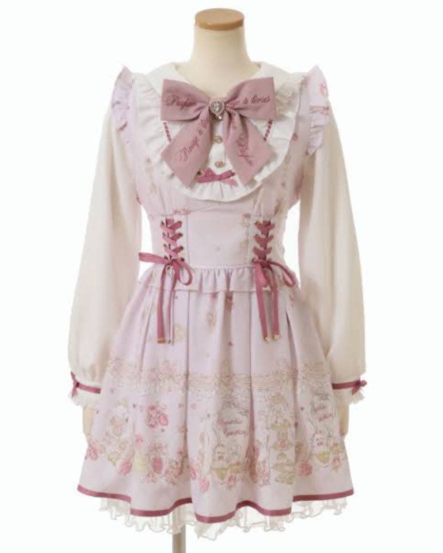 LIZLISA♡romantic cosmetics柄♡ワンピース♡ピンク