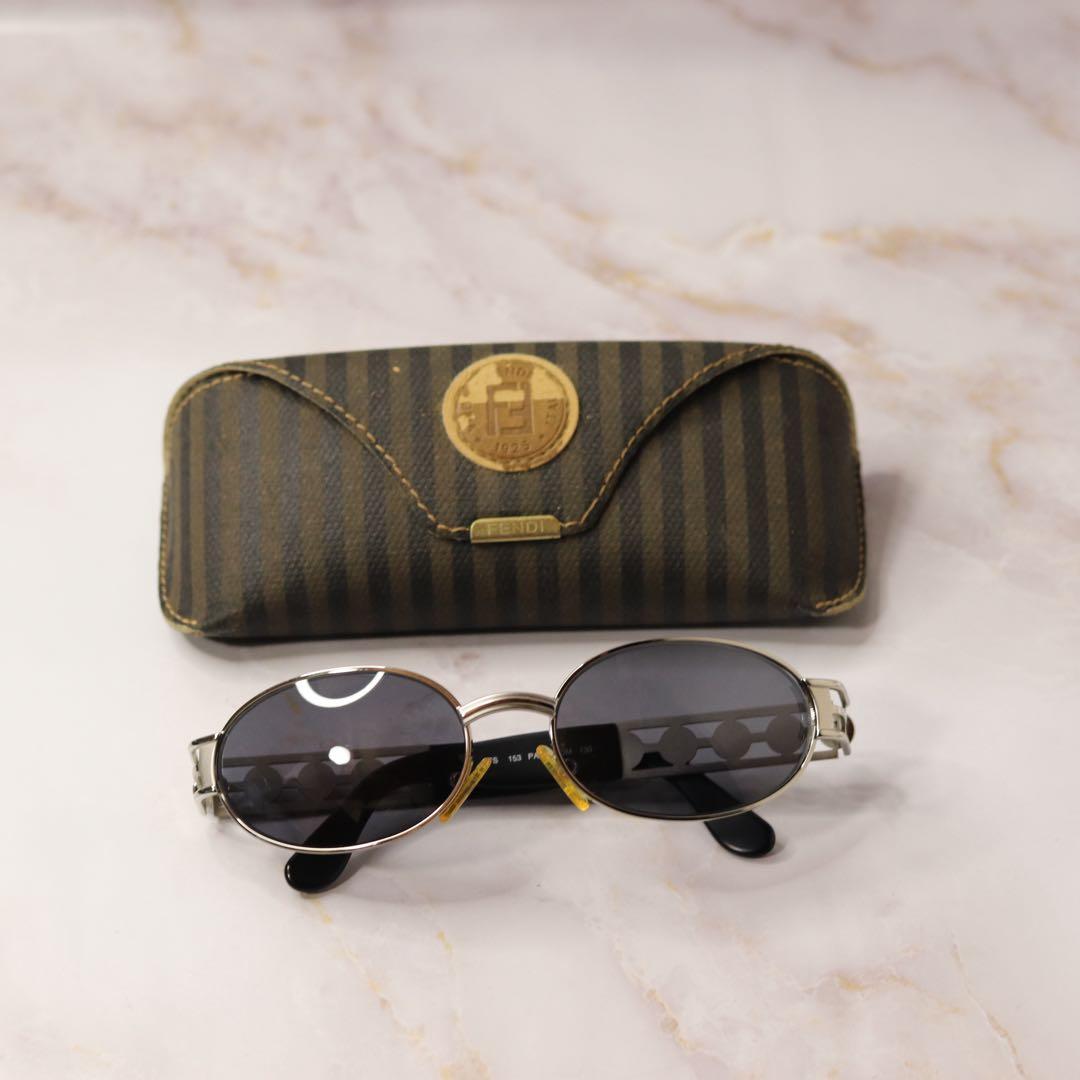 fendi オーバル メタル ロゴ y2k モード サングラス ケース付き
