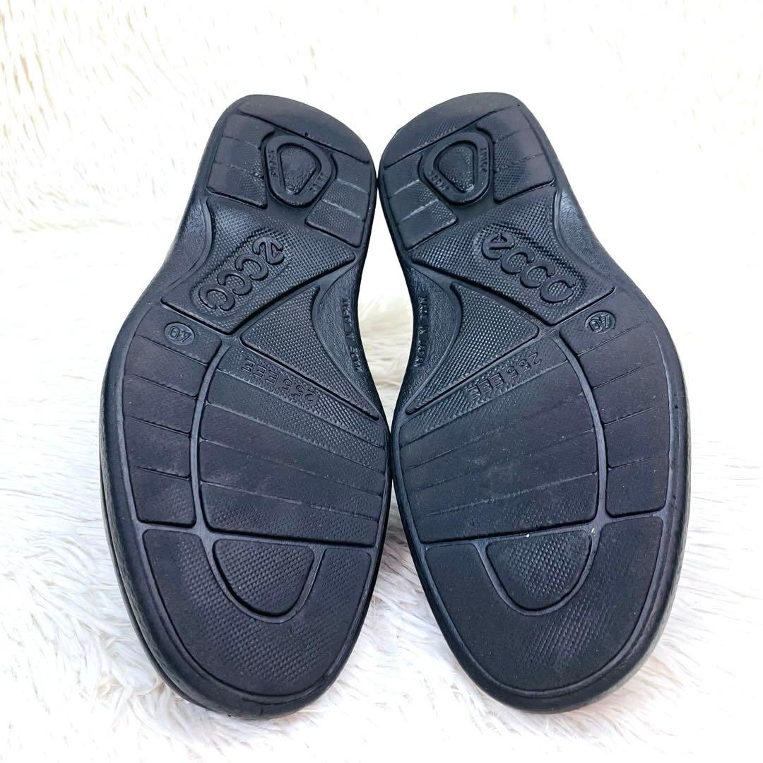 【名品】ECCO 40 レザースニーカー シボ革 コンフォートウォーキング