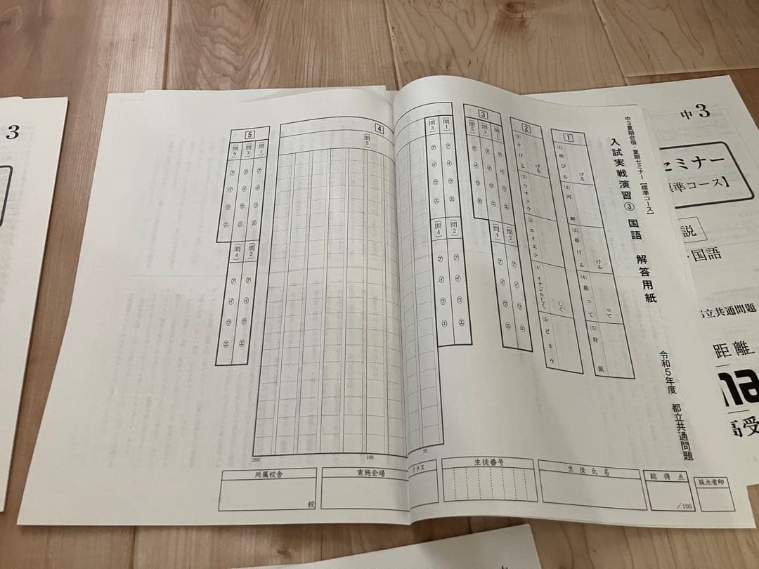 未記入 ena中3 2025年 夏期講習 合宿教材　標準コース・難関コース 解説
